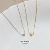 ネックレス4ストーンキュービックジルコニア華奢18金コーティングキレイシンプルあずきチェーンアクセサリー