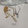 ネックレスチタンY字ロングネックレスラリエットスタイリッシュロールチェーンアクセサリー