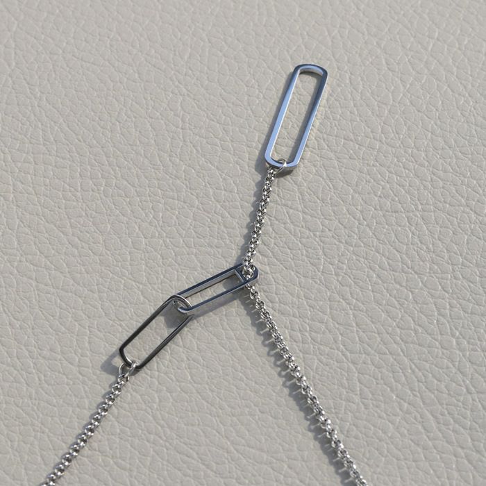 ネックレスチタンY字ロングネックレスラリエットスタイリッシュロールチェーンアクセサリー