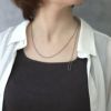 ネックレスチタンY字ロングネックレスラリエットスタイリッシュロールチェーンアクセサリー