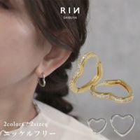 ピアス ハート 18K コーティング ニッケルフリー ピアス リング  フープ リングピアス アクセサリー