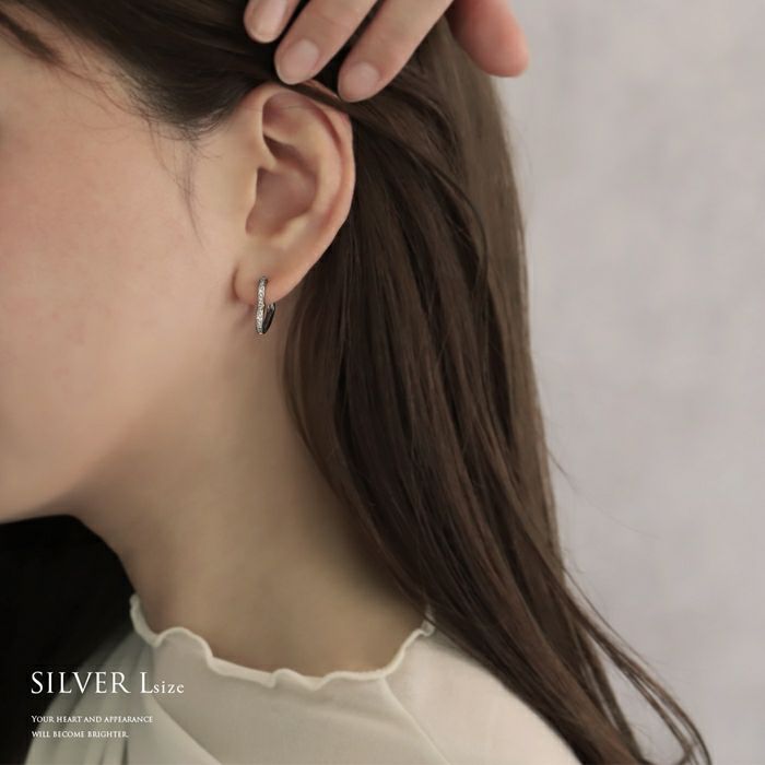 ピアス ハート 18K コーティング ニッケルフリー ピアス リング  フープ リングピアス アクセサリー