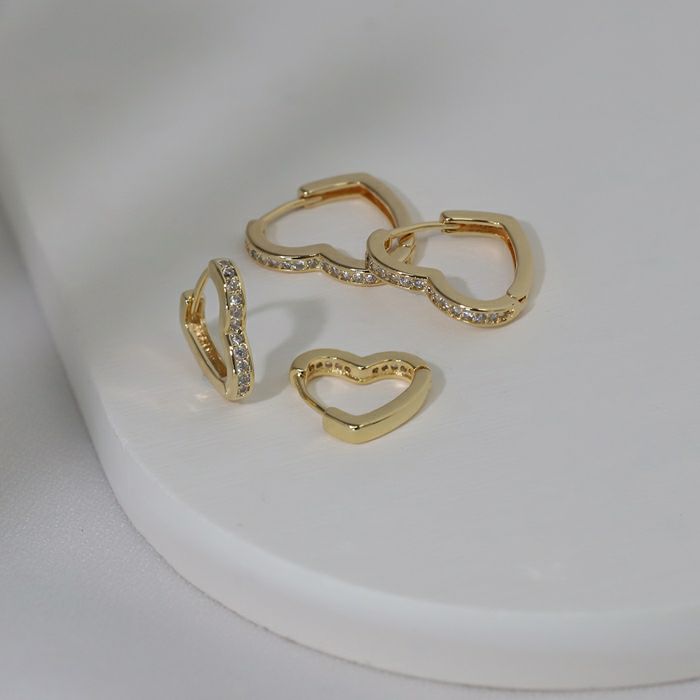 ピアス ハート 18K コーティング ニッケルフリー ピアス リング  フープ リングピアス アクセサリー
