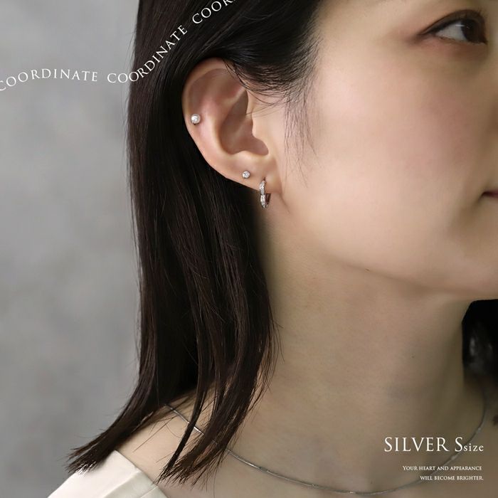 ピアス ハート 18K コーティング ニッケルフリー ピアス リング  フープ リングピアス アクセサリー