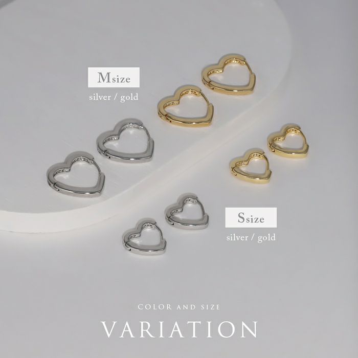 ピアス ハート 18K コーティング ニッケルフリー ピアス リング  フープ リングピアス アクセサリー