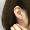 ピアスダブルリング18Kコーティングニッケルフリーシンプルフープリングピアスアクセサリー