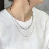 ネックレス2連スタイリッシュレイヤードチタン金属アレルギー対応スネークチェーンアクセサリー