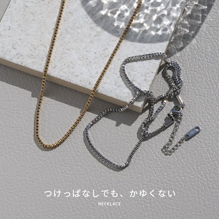 ネックレスキレイシンプルチェーンサージカルステンレス金属アレルギーベネチアンチェーンアクセサリー