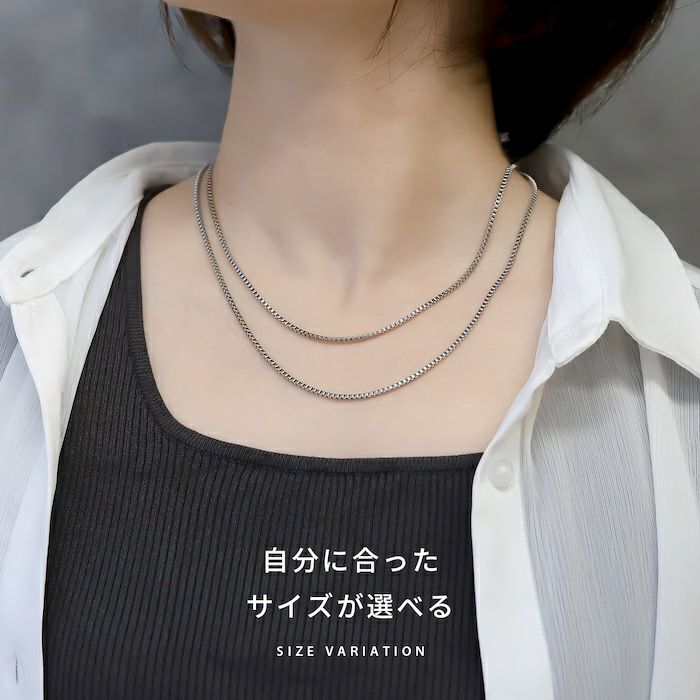ネックレスキレイシンプルチェーンサージカルステンレス金属アレルギーベネチアンチェーンアクセサリー