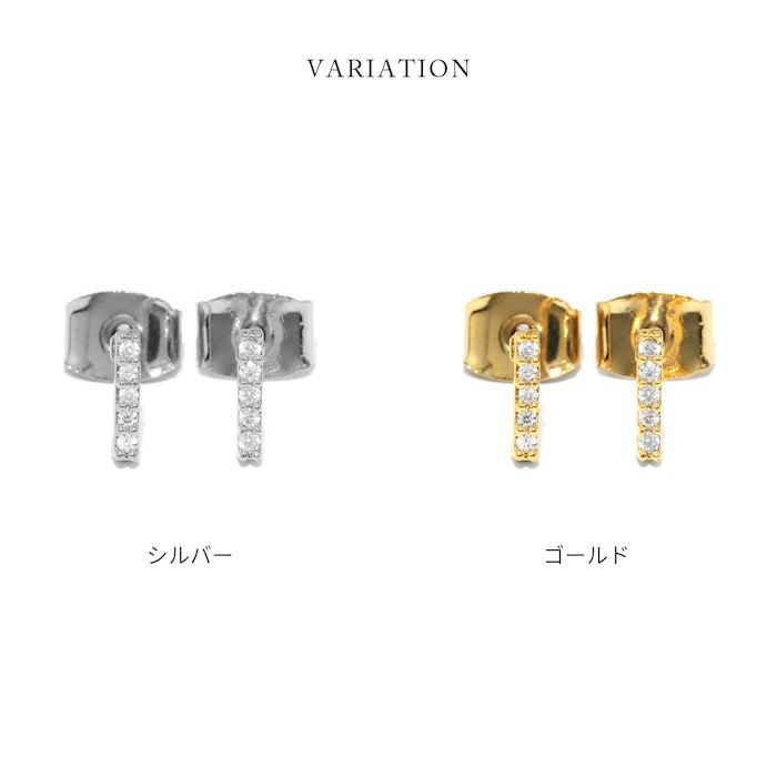 ピアス18Kコーティングバースタイリッシュキュービックジルコニアスタッドアクセサリー