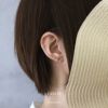 ピアス18Kコーティングハートバー上品キュービックジルコニアスタッドアクセサリー
