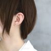 ピアス18Kコーティング月ムーンシンメトリー上品キュービックジルコニアスタッドアクセサリー