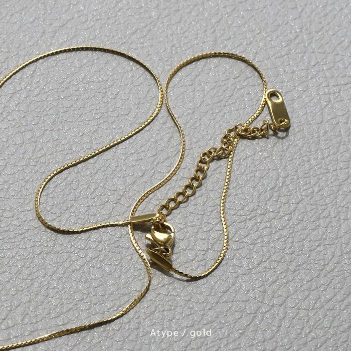 ネックレススタイリッシュシンプルサージカルステンレス金属アレルギー華奢スネークチェーンアクセサリー