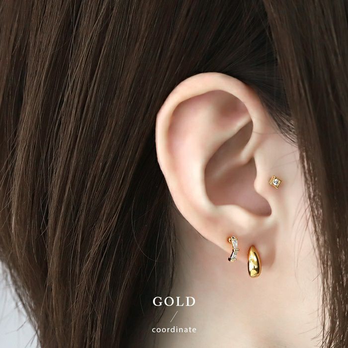 ピアスしずく型ドロップチタンシンプルスタッドアクセサリー