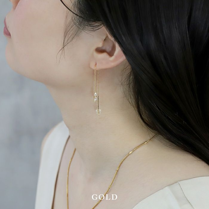 キュービックジルコニア付きアメリカンピアス｜ボディピアス凛