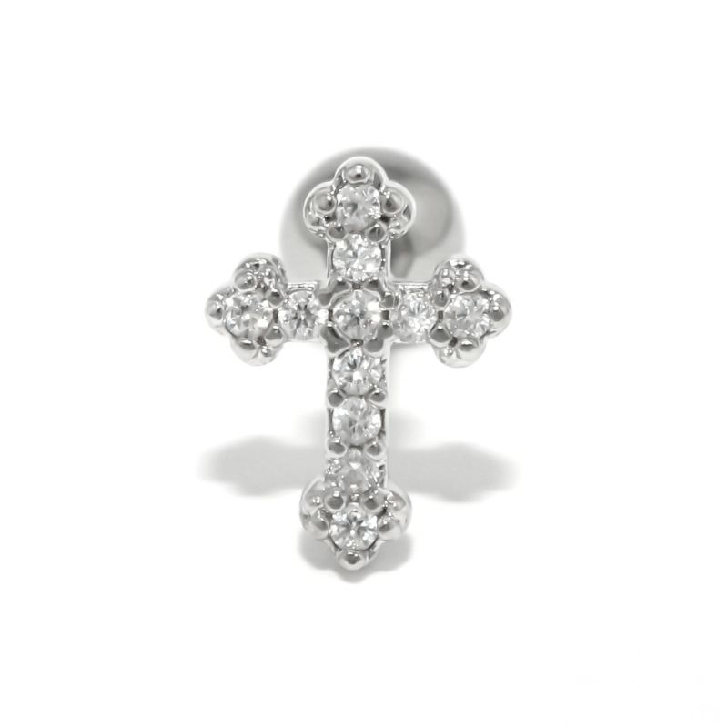 キュービックジルコニアクロスピアス・シルバー