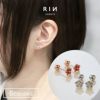 ピアスお花フラワープチサイズキュービックジルコニアストーンスタッドネジ式アクセサリー
