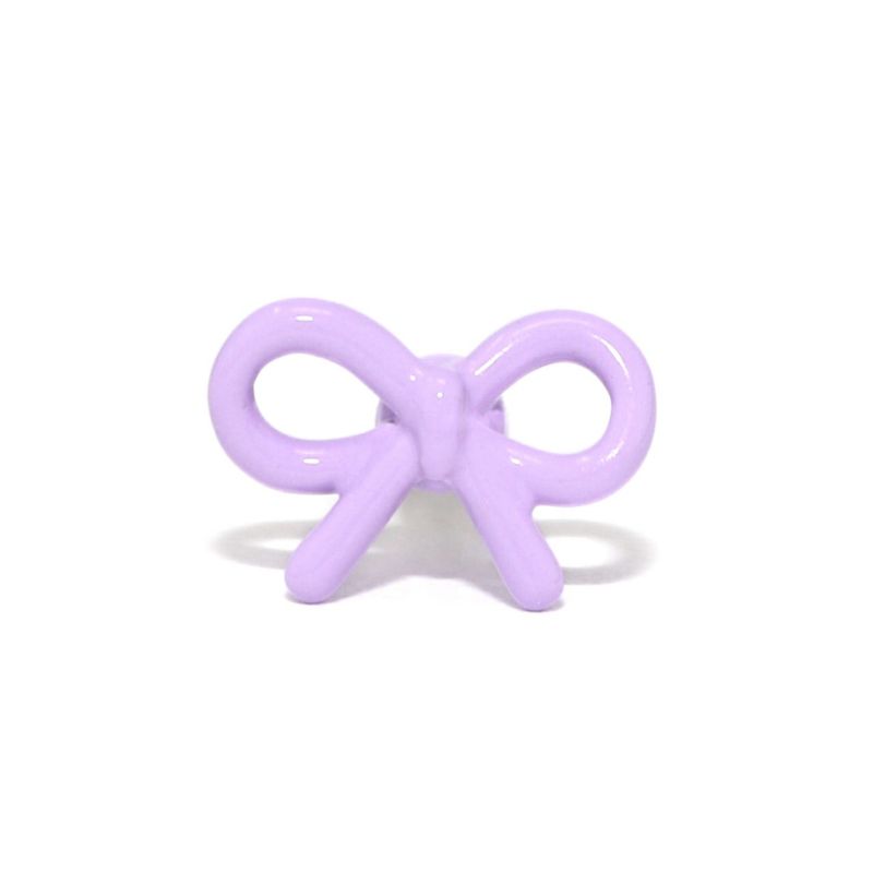 小さい ミニ リボン ピアス パープル