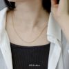 ネックレスキレイシンプルグリッターチェーンサージカルステンレス金属アレルギーペタルチェーンアクセサリー