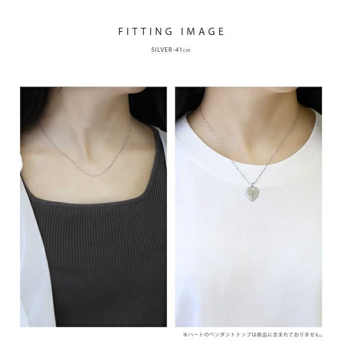 ネックレスキレイシンプルグリッターチェーンサージカルステンレス金属アレルギーペタルチェーンアクセサリー