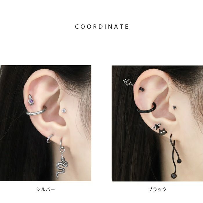ステンレスワンタッチ開閉式サージカルステンレス金属アレルギーストレートバーベルアクセサリー