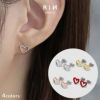 ハートシンプルフレームピアスセットファッションピアスはーとかわいいシンプル使いやすいサージカルステンレススタッドアクセサリーボディピアス専門店凛RIN激安