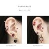 軟骨ピアス 蝶々 バタフライ 軟骨ピアス ハート ジュエル チャーム付き 16G 14G ストレートバーベル インダストリアル ワンタッチセグメントリング へそピアス ブラックレッド 小悪魔 地雷系 ボディピアス ちょうちょ