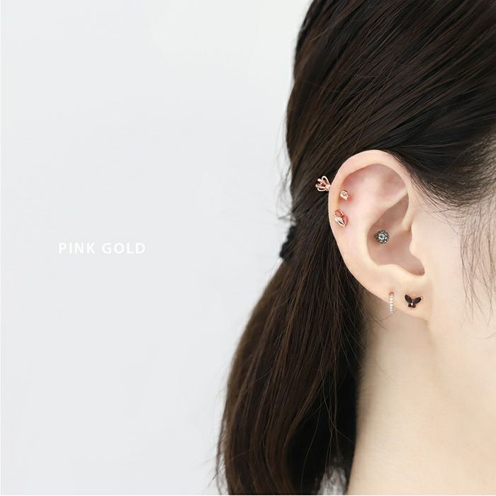 CZブラックジュエルバタフライピアス｜ボディピアス凛【公式】