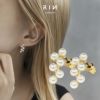 ピアス16Kコーティングパールエレガントチタンポストセレモニースタッドアクセサリー