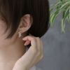 ピアス16Kコーティングパールエレガントチタンポストセレモニースタッドアクセサリー