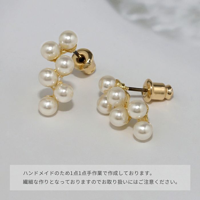 ピアス16Kコーティングパールエレガントチタンポストセレモニースタッドアクセサリー