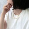 ネックレス甲丸チェーン大人キレイ金属アレルギー対応サージカルステンレスエスカルゴチェーンアクセサリー