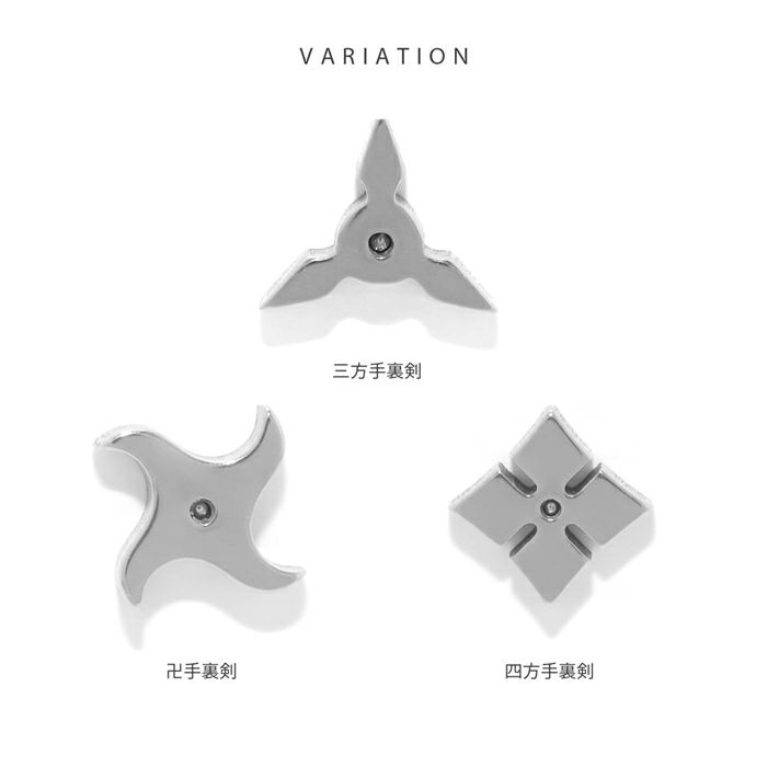 軟骨ピアス手裏剣忍者和風シンプル三方手裏剣卍手裏剣四方手裏剣ストレートバーベル16ゲージボディピアス