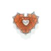 ボディピアス 蜘蛛の巣 クモ ハート オレンジ