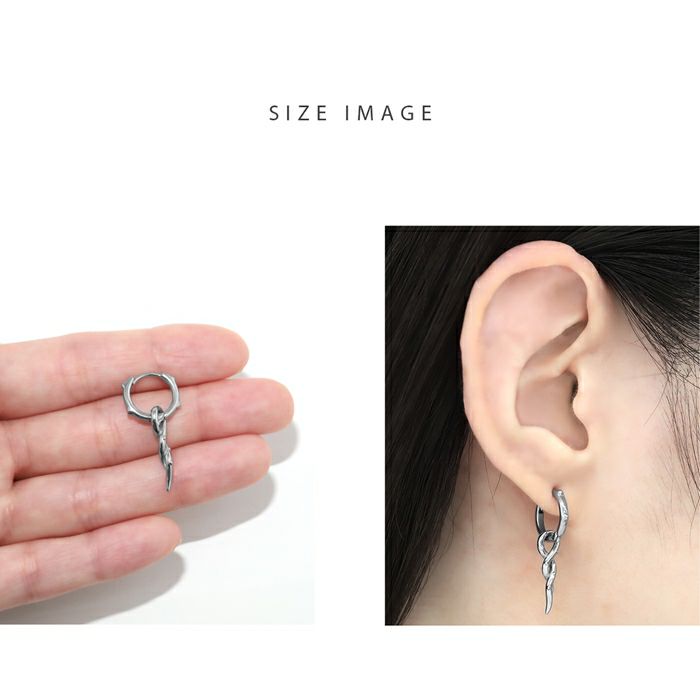 ワンタッチリングツイストチャームピアス