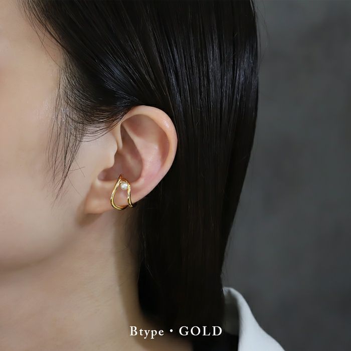 イヤーカフパールリングフープフェイクピアスかわいい大人カワイイオシャレシンプルアクセサリー