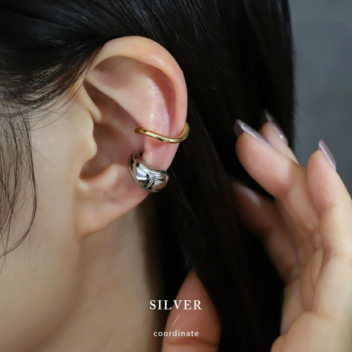 イヤーカフクリップ式イヤーカフバネ式リングフープフェイクピアスかわいいシンプル大人カワイイアクセサリー