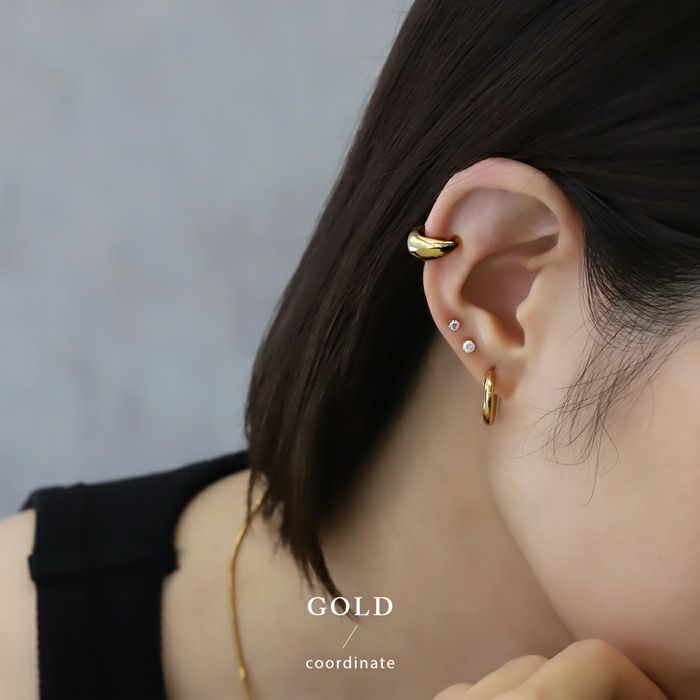 イヤーカフクリップ式イヤーカフバネ式リングフープフェイクピアスかわいいシンプル大人カワイイアクセサリー
