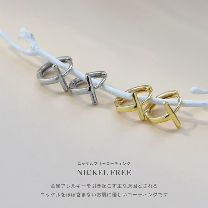 ピアス18KコーティングT字デザインニッケルフリーシンプルフープピアスアクセサリー