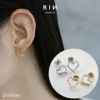 ピアスハートキュービックジルコニアスタッドピアスきれいめ上品18Kコーティングアクセサリーレディースボディピアス専門店凛RIN激安プチプラ