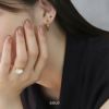 指輪レディースリングストーンビーンズぷっくりサイズ微調整オープンリングアクセサリー