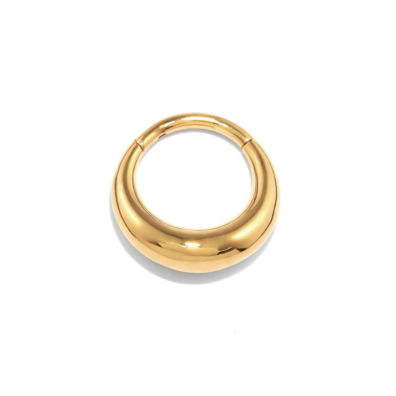 24Kコーティングドロップワンタッチリングピアス・ゴールド