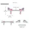 ハートジュエル蝶々魔法少女軟骨ピアスマジカルボディピアス専門店凛RINかわいい16G14Gアクセサリーニップルピアスのサイズ