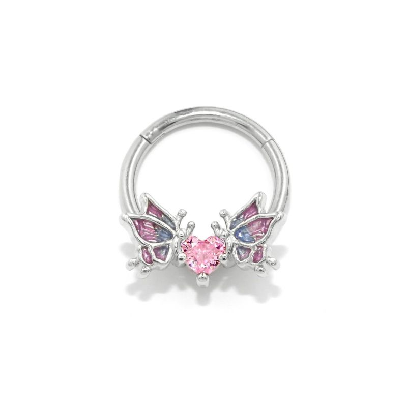 ハートジュエル蝶々マジカルピアス・セグメントリングシルバー