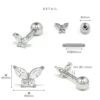 軟骨ピアス 16G 蝶々 バタフライ ミニ インナーコンク トラガス 小さい 上品 オフィス 小さめ ジュエル キュービックジルコニア ストレートバーベル 16ゲージ ボディピアス ボディピアス専門店凛 RIN