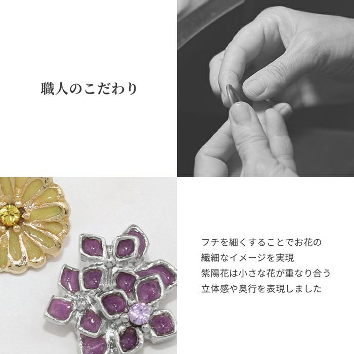 キャッチ桜紫陽花菊和風和物日本ジュエルアレンジパーツカスタマイズピアス16ゲージ18ゲージボディピアス