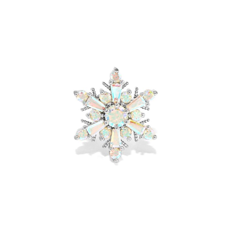 凛オリジナル雪の結晶ピアス・オーロラ
