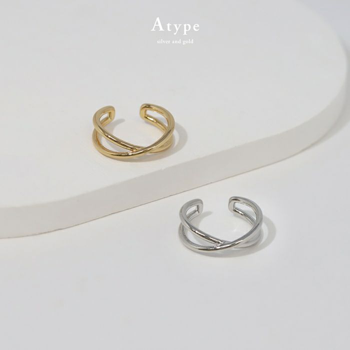 イヤーカフ クリップ イヤリング ツイストクロス ニッケルフリー リング イヤカフ アクセサリー