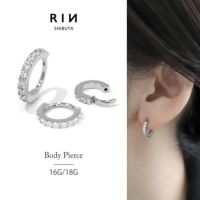 軟骨ピアス つけっぱなし ジュエル ジルコニア サージカルステンレス ビジュー フープピアス ワンタッチ ボディピアス