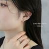軟骨ピアス つけっぱなし ジュエル ジルコニア サージカルステンレス ビジュー フープピアス ワンタッチ ボディピアス